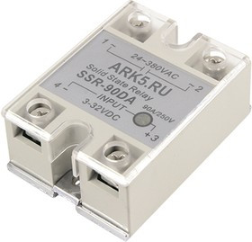 Реле твердотельное ARC-SSR-40DA (1-фазн., 40А, упр:=3...32В, Uнагр.~24... 380В)