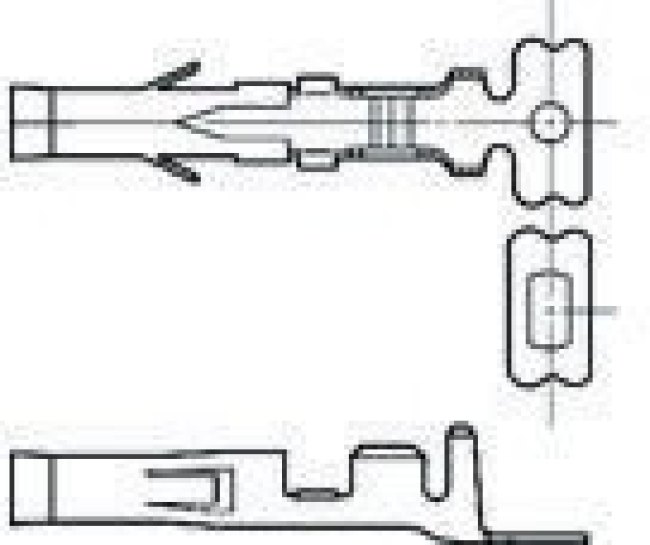 350415-1, .093 Commercial Series Female Crimp Terminal, 20AWG Min, 14AWG Max