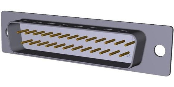 172-E25-113R911, 172 25 Way Through Hole D-sub Connector Plug, 2.54mm Pitch, with 4-40 Spacer/Board Lock