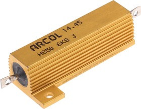 HS50 6K8 J, 6.8k 50W Wire Wound Chassis Mount Resistor HS50 6K8 J ±5%