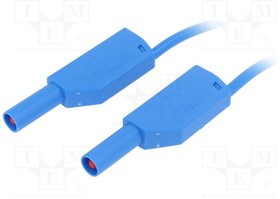 SLK425-E/N-05023, Измерительный провод, 32А, с осевым гнездом 4мм, Дл: 0,5м, синий