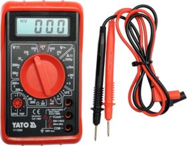 YT-73080, Мультиметр универсальный, U пост 0-500V, U перем 0-500V, I пост 0-5A, R 0-2 МОм, проверка
