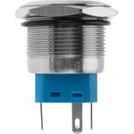 36-3513, Кнопка антивандальная ø22 12В Б/Фикс (6с) (ON)-OFF/(OFF)-ON подсв/зеленая