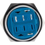 36-3513, Кнопка антивандальная ø22 12В Б/Фикс (6с) (ON)-OFF/(OFF)-ON подсв/зеленая