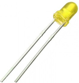 FYL-3014UYC, Светодиод 3мм, супер яркий желтый, прозрачный, 590 нм, 2000 мКд, 15°