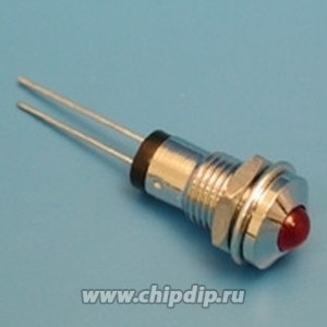 LA05W/I, Светодиод в корпусе, красный, гайка d=8мм, 12,0 mcd
