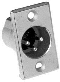 AC3MPNZ, XLR Connectors 3 Pole XLR Male Chassis Mount P Flange Stamped Contacts