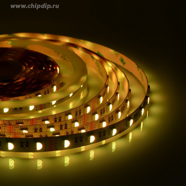 00-109 Светодиодная лента, 12В, 14,4Вт/м, smd5050, 60д/м, IP20, 500Лм/м, ширина подложки 10мм, RGBW,(цена за 1м.)