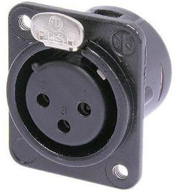 NC3FDM3-L-B-1, XLR Connectors 3P XLR FML RECEP D-SZ M3 MNT HOLES