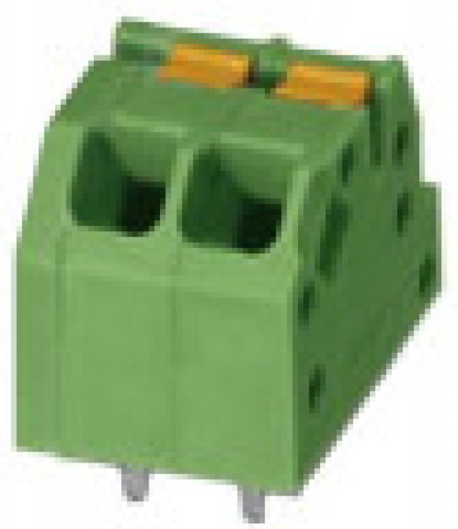 PCB terminal, 2 pole, pitch 3.5 mm, AWG 24-16, 16 A, spring-clamp connection, green, 1861933 PCB terminal, 2 pole, pitch 3.5 mm, AWG 24-16, 16 A, spring-clamp connection, green, 1861933