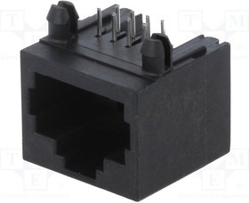 RJJU88141EJH142, Гнездо, RJ45, PIN: 8, Кат: 5, Конф: 8p8c, THT, угловой