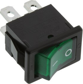 R1973BBLKGILFF1, Rocker Switches 9A 125VAC DPST Faston