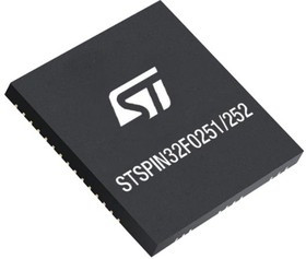 STSPIN32F0251Q, MCU-Application Specific 32 bit, Motor Control, 48 MHz, 4 KB RAM/32 KB Program, 9-20 V in, QFN-EP