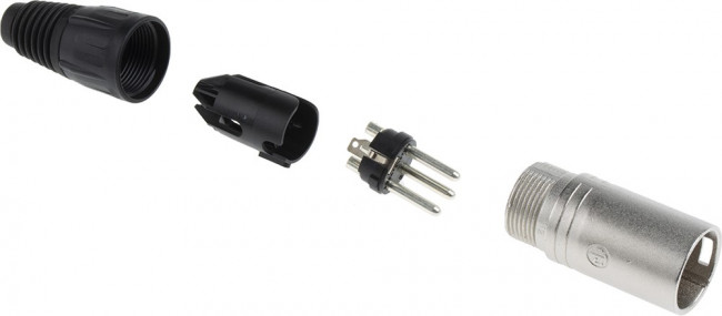 NC3MX-D, XLR Connectors X series 3 pin M nickel/silver