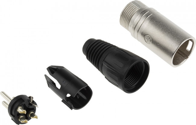 NC3MX-D, XLR Connectors X series 3 pin M nickel/silver