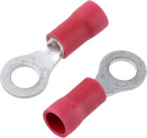 FVWS1.25-4(LF), FV Insulated Ring Terminal, M4 (#8) Stud Size, 0.25mm² to 1.65mm² Wire Size, Red FVWS1.25-4(LF), FV Insulated Ring Terminal, M4 (#8) Stud Size, 0.25mm² to 1.65mm² Wire Size, Red