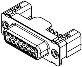 173109-1920, D-Sub Standard Connectors FCT SMT DSUB RA PC RCPT 09 PN W/CLINCH