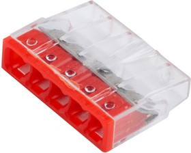 General Клемма строительно-монтажная СМК 5-проводная 0.5-2.5 мм2 с пастой 100шт 800425 GTER6-05-P