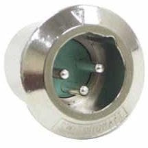 B6MBH, XLR Connectors 6P M SLD XLR CONN BLACK FINISH, Ag PLT