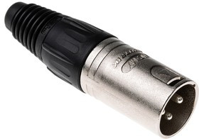 NC3MXD25, Cable Mount XLR Connector, Male, 50 V, 3 Way, Silver Plating