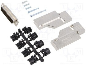 MHDCMR25-DB25P-K, D-Sub; PIN: 25; plug; male; for cable; angled 90°; soldering