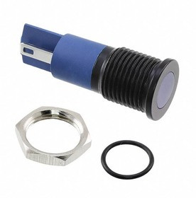 PVL12FL141, Industrial Panel Mount Indicators / Switch Indicators 12mm 2-20mA 2.8V Blu Lens Sldr Blk IP67