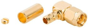 901-9873, RF/COAXIAL SMA PLUG R/A 50 OHM CRIMP/SLDR