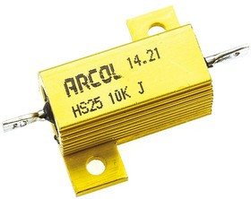 HS25 10K J, Резистор, с осевыми выводами, 10 кОм, Серия HS, 25 Вт, ± 5%, Лепесток для Пайки, 550 В