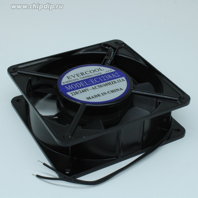 EC1238A2HSL-7, Вентилятор 220В, 120х120х38мм гибкий вывод, подш. скольжения, 2500 об/мин