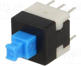 BS800L, Микропереключатель TACT, DPDT, Пол: 2, 0,1A/30ВDC, THT, нет, 1,6Н