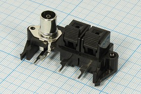 Штекер TV клеммн зажим, 2P2C, 2/1, панель/на плату, угловой, PT204B