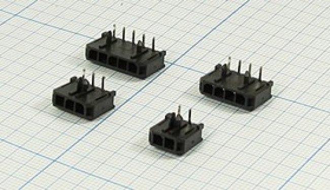 Разъем питания MF3-1x04RA розетка, шаг P3.0, контакты 4P, угловой, монтаж на плату