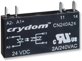 CN240A05, Твердотельное реле, серия CN, Mini SIP, SPST-NO, 2 А, 280 В AC, На Печатную Плату