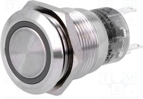 V19-11R-12G-S, Переключатель: антивандальный, Пол: 2, SPDT, 0,5A/220ВAC, 1A/24ВDC