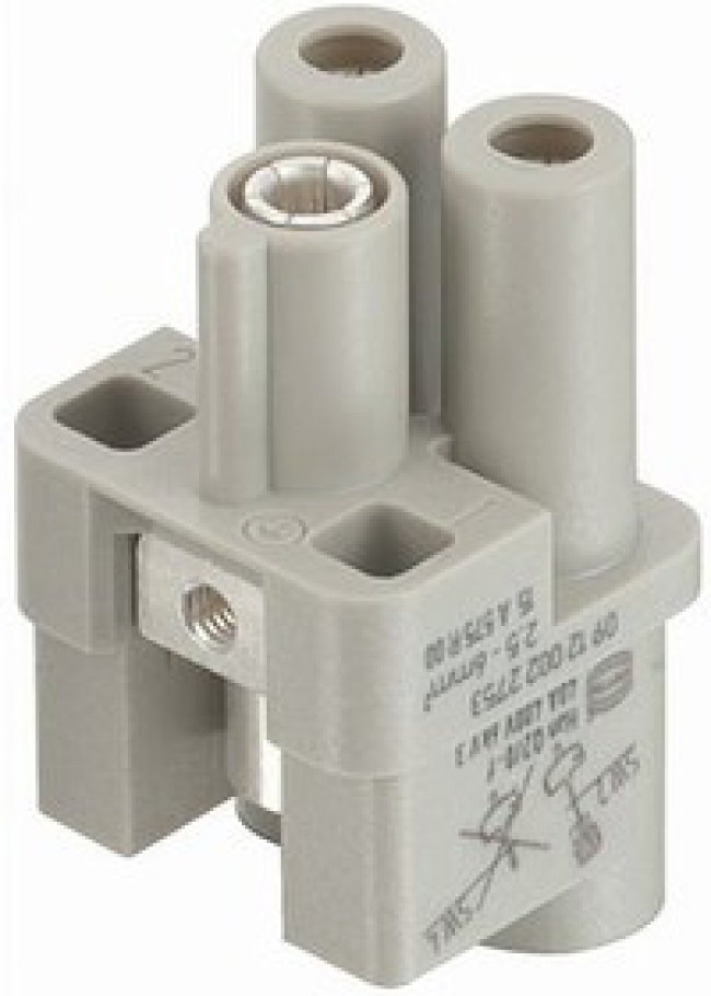 09120022753, HEAVY DUTY INSERT, RCPT, 2+PE, 6MM2 09120022753, HEAVY DUTY INSERT, RCPT, 2+PE, 6MM2