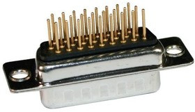 180-M15-113R031, D-Sub High Density Connectors 15P HD Male Vert Dip Machined Nickel CN3