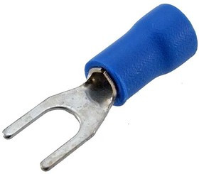 SVM2-4, Наконечник кабельный вилочный изолированный , 27 А, 16-14 AWG, синий, латунь луженая