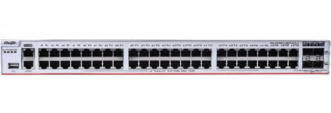 Коммутатор Ruijie 48 x 10/100/1000BASE-T, 4 x 1G/10G SFP+ ports, reserved expansion slots, 2 built-in fixed fans, 2 power module slots (at l Коммутатор Ruijie 48 x 10/100/1000BASE-T, 4 x 1G/10G SFP+ ports, reserved expansion slots, 2 built-in fixed fans, 2 power module slots (at l