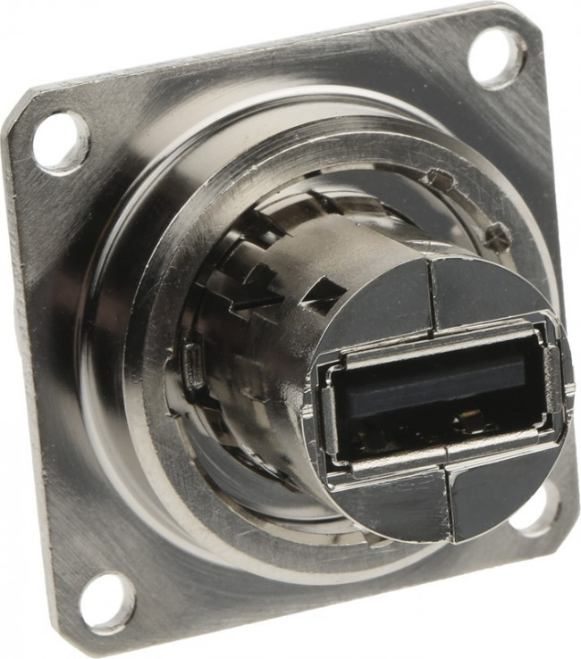 USBF 21 N SCC, Straight, Panel Mount, Socket Type A 2.0 IP54 USB Connector