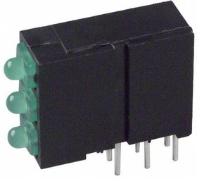 570-0100-222F, Green Right Angle PCB LED Indicator, 3 LEDs, Through Hole 2.5 V 570-0100-222F, Green Right Angle PCB LED Indicator, 3 LEDs, Through Hole 2.5 V