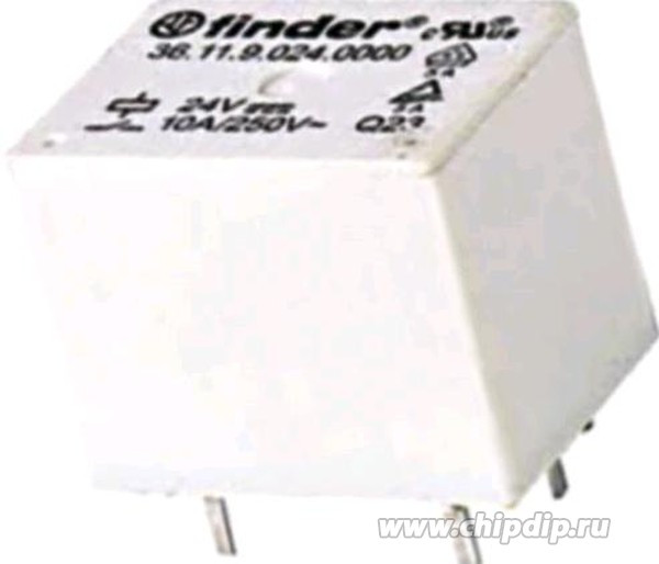36.11.9.024.4011, Миниатюрное реле; монтаж на плату; формат "кубик сахара"; 1CO 10A; катушка 24В DС;