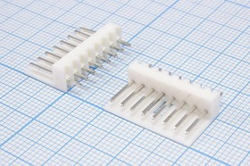 Штекер питания W, однорядный, 8 контактов, шаг 2.54, на плату, W-08; №1132 штек пит W\1x 8\P2,54\плат\\W-08