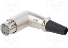 FC60955N, Вилка; XLR; "мама"; PIN: 5; угловой 90°; на провод; пайка; металл