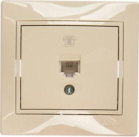 Телефонная розетка MIRA евро крем со вставкой 701-0303-137