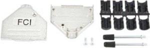 8655MH2502BKLF, 8655MH Series Die Cast Zinc D Sub Backshell, 25 Way, Strain Relief 8655MH2502BKLF, 8655MH Series Die Cast Zinc D Sub Backshell, 25 Way, Strain Relief