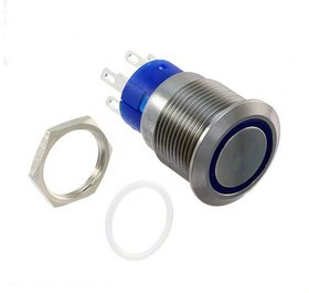 AV1911E712Q04, Pushbutton Switches AV19 SPL 3A MOVE RING LED BLUE 12V