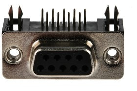 9 Way Right Angle Through Hole D-sub Connector Socket, 2.77mm Pitch, with 4-40 UNC, Threaded Insert