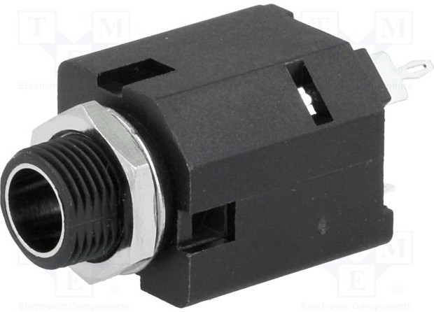 ACJS-MIV-3, Phone Connectors 1/4"jack PLSTC THD MTL NUT/INSERT