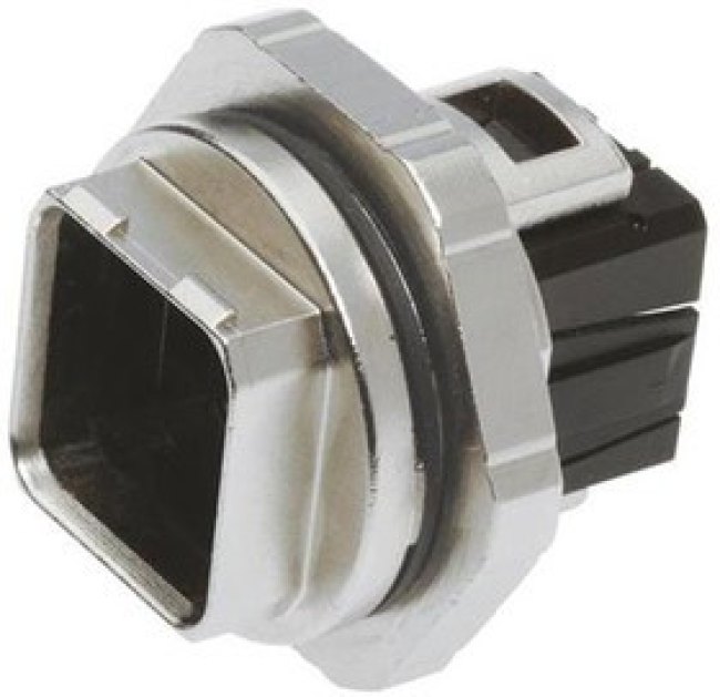 09350120312, Heavy Duty Power Connectors Han PushPull Panel Feed Through for circular cutout, metal, (buy HIFF insert separate)