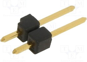 SL11.124.02G, Штыревая планка; штыревой; "папа"; PIN: 2; прямой; 2,54мм; THT; 1x2